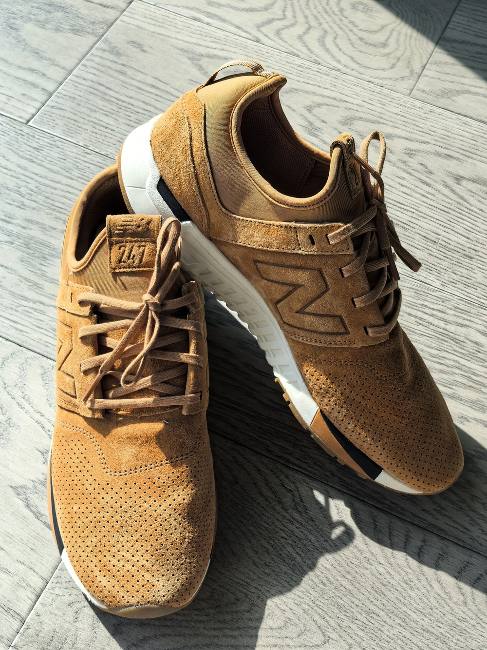 New Balance Men's 247 Tan Suede Athletic Sneakers